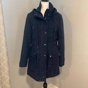 Veronica Beard Tawny Wool Blend Hooded Coat